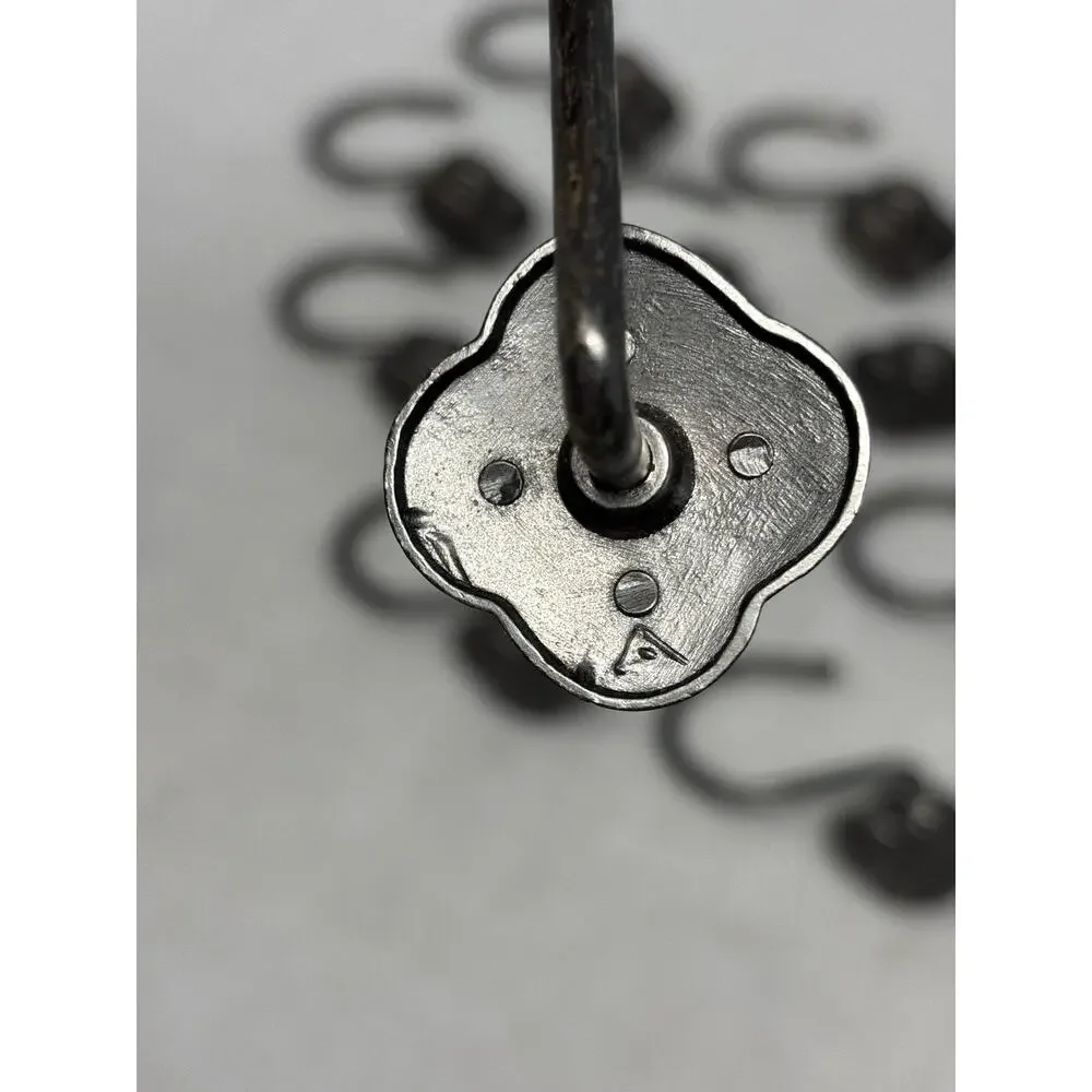 (12) Metal Shower Curtain Hooks Celtic Knot Black Nickle Bathroom Rust Resistant